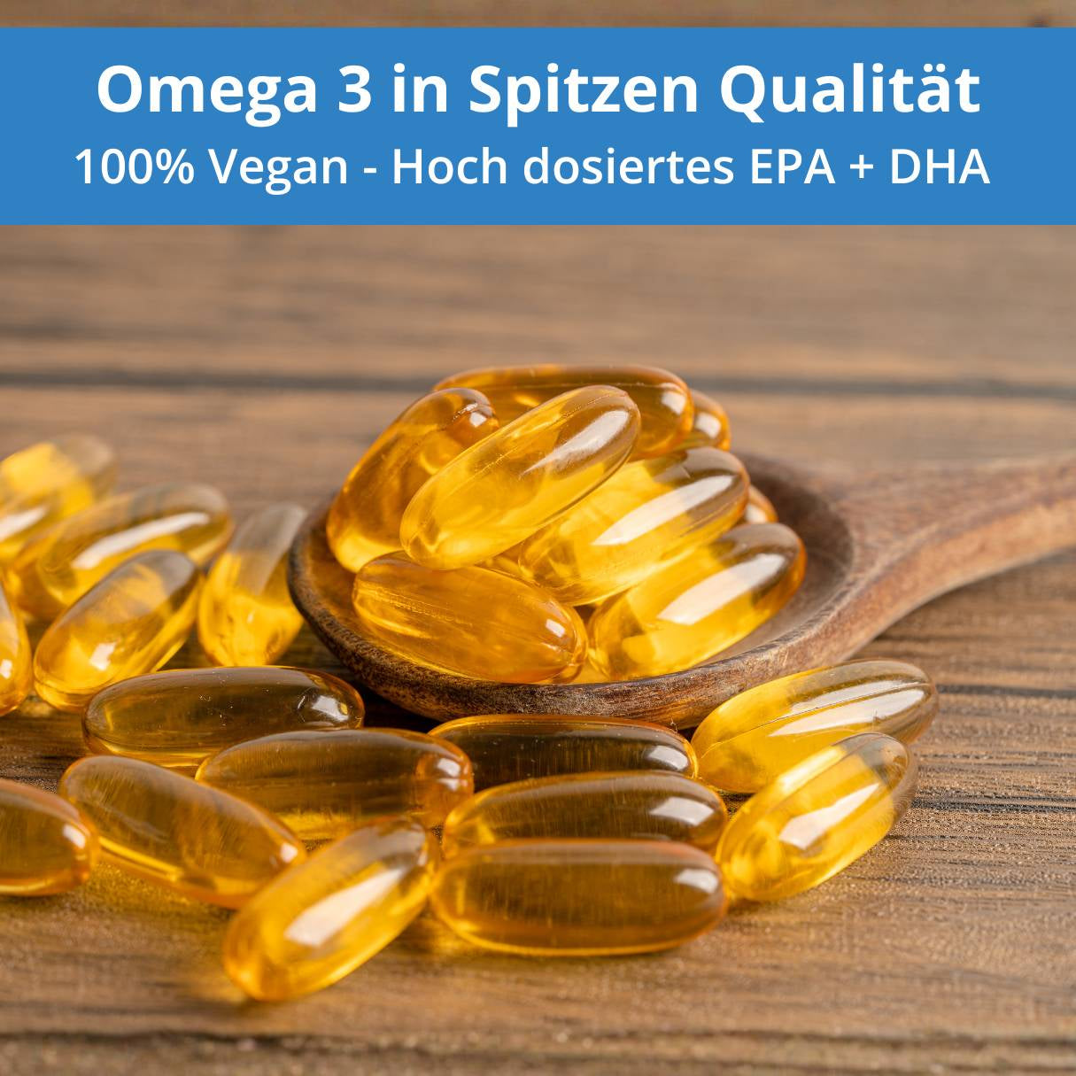 Omega 3 capsules - 90 capsules - from algae oil - high dosage - vegan