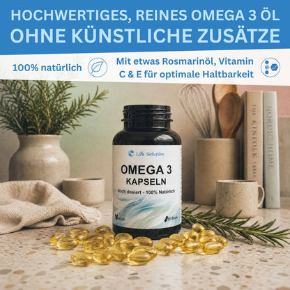 Omega 3 capsules - 90 capsules - from algae oil - high dosage - vegan