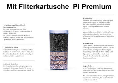 Standfilter Kendra Bambus 9 Liter - mit klarem Glas