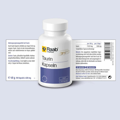 Taurine capsules - 100 pieces of 500mg