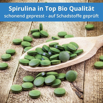 Bio Spirulina Presslinge - 300g - 750 Tabletten je 400mg - wie Kapseln