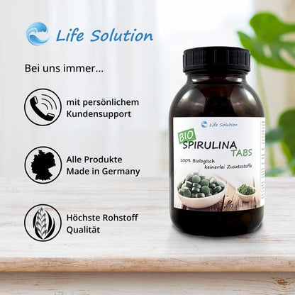 Bio Spirulina Presslinge - 300g - 750 Tabletten je 400mg - wie Kapseln