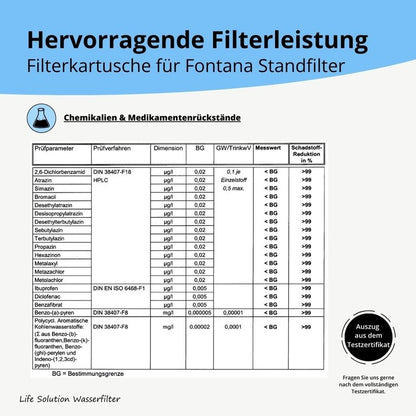 Filterelemente für Standfilter Fontana