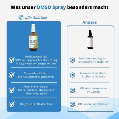 DMSO Spray mit Magnesiumöl - 100ml - Dimethylsulfoxid in 99,9% pharm. Reinheit