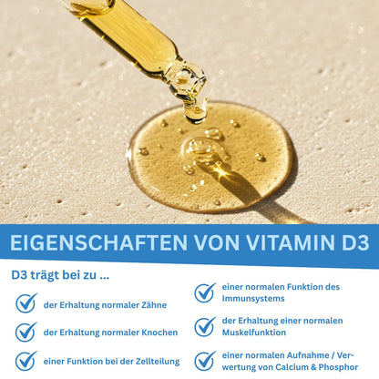 Gouttes de vitamine D3 - 5000 UI par goutte - 1750 gouttes