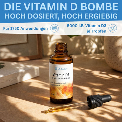 Gouttes de vitamine D3 - 5000 UI par goutte - 1700 gouttes