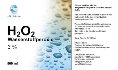 Wasserstoffperoxid - aus pharmazeutisch reinem H2O2 - Ph.Eur. - 500ml