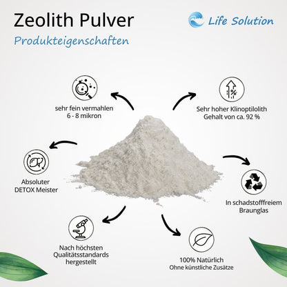 Zeolith Pulver 400 g - Klinoptilolith ~92 % - ultrafein (6–8 μm) - naturrein aus den Karpaten