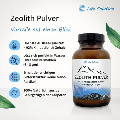 Zeolith Pulver 400 g - Klinoptilolith ~92 % - ultrafein (6–8 μm) - naturrein aus den Karpaten
