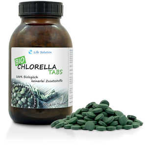 Bio Chlorella Presslinge - 750 Tabletten je 400mg - 300g - Wie Kapseln
