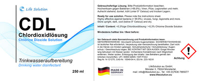Chlorine dioxide solution CDL 0.3% - 250 ml - with pipette in amber glass - Standard