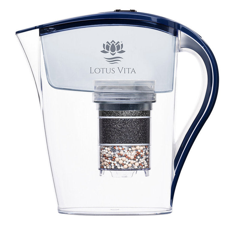 Filterkanne Family - 1,7 Liter - Wasserfilter-Karaffe von Lotus Vita - für sauberes Trinkwasser