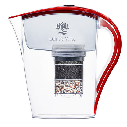 Filterkanne Family - 1,7 Liter - Wasserfilter-Karaffe von Lotus Vita - für sauberes Trinkwasser
