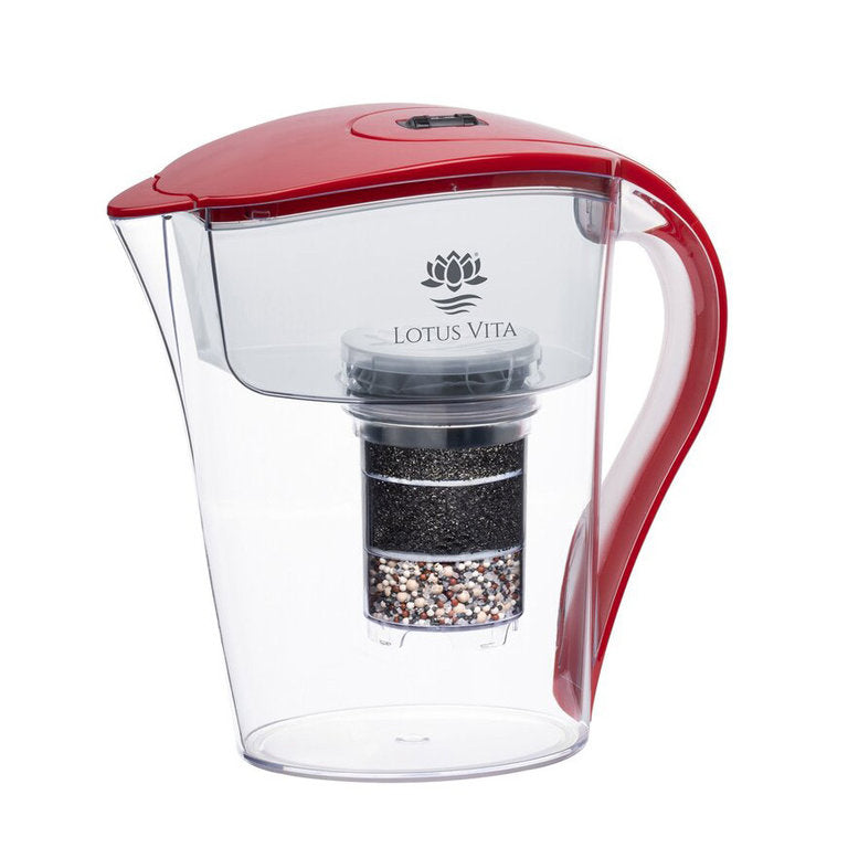 Filterkanne Family - 1,7 Liter - Wasserfilter-Karaffe von Lotus Vita - für sauberes Trinkwasser