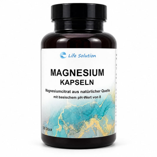 Capsules de magnésium - 180 unités - à base de citrate de magnésium alcalin et naturel