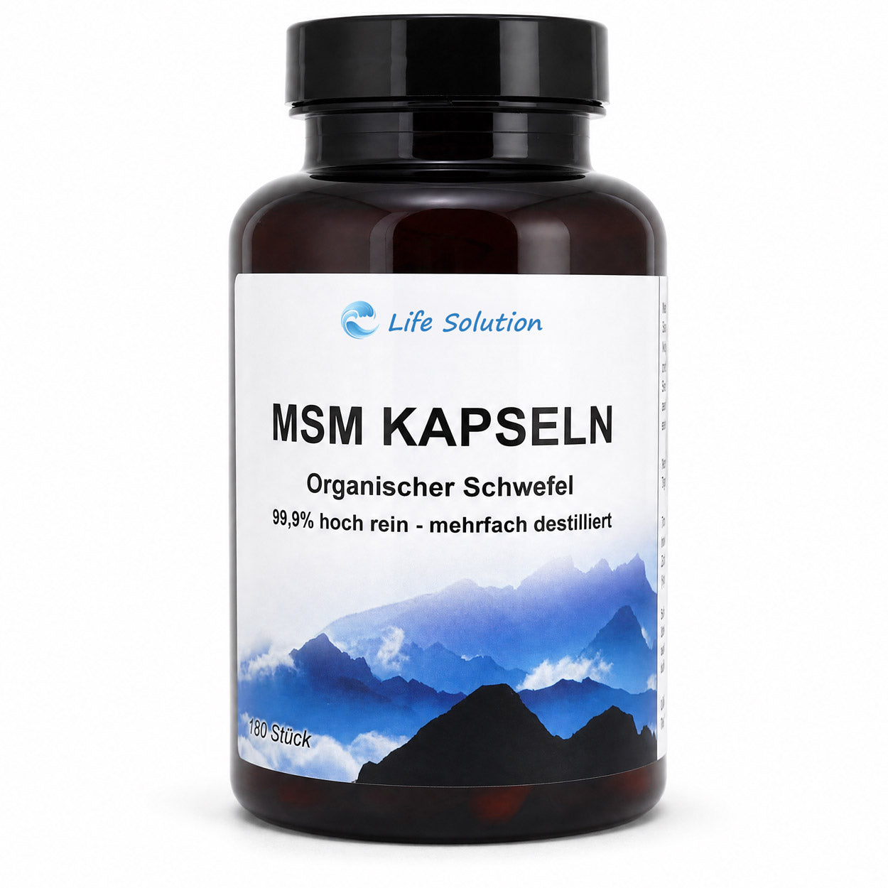 MSM Kapseln 180 Stück - mehrfach destilliert - Hoch rein - organischer Schwefel